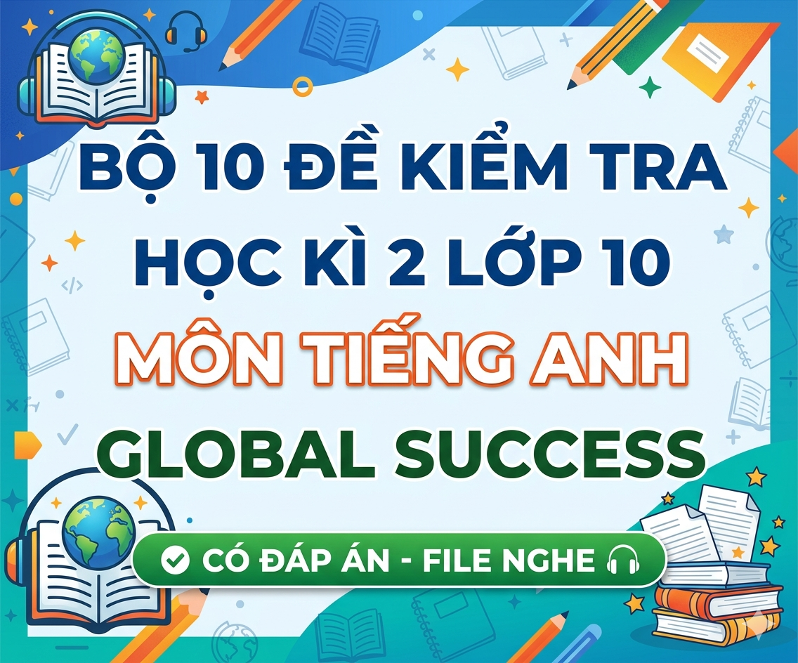 Bộ 10 đề kiểm tra học kì 2 lớp 10 môn Tiếng Anh Global Success - Có đáp án - file nghe